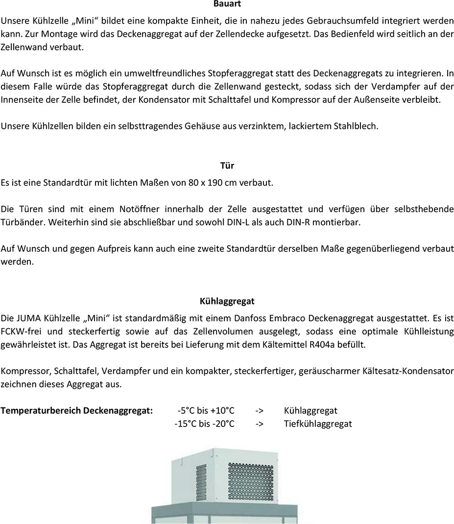 JUMA-Kühltechnik-Produktinformation